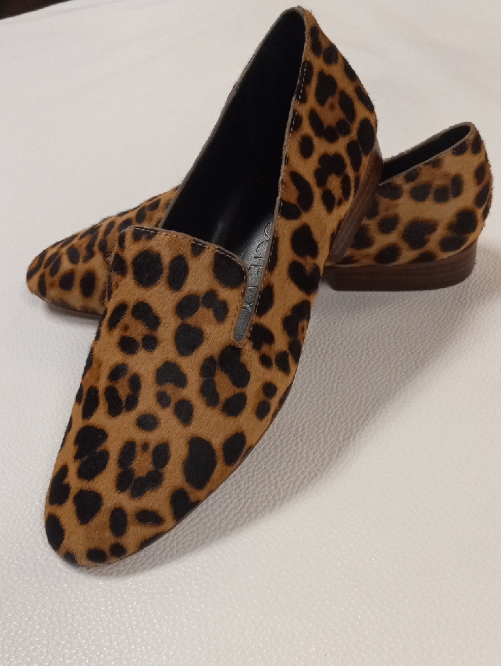 Sole Society Leopard-Print Slip-On Flats in Tan and Black Size 7M